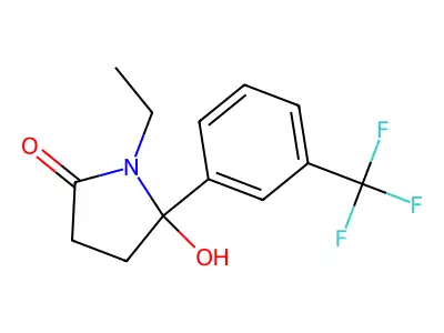 2-Pyrrolidinone, 1-ethyl-5-hydroxy-5-(3-(trifluoromethyl)phenyl)- structure