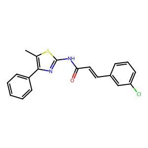 3-(3-chlorophenyl)-N-(5-methyl-4-phenyl-1,3-thiazol-2-yl)acrylamide structure