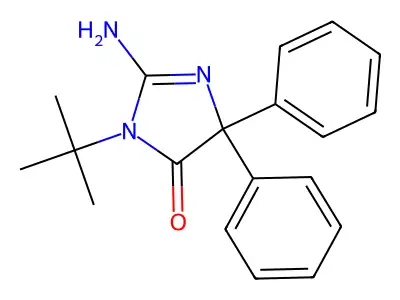4H-Imidazol-4-one, 2-amino-3-(1,1-dimethylethyl)-3,5-dihydro-5,5-diphenyl- structure