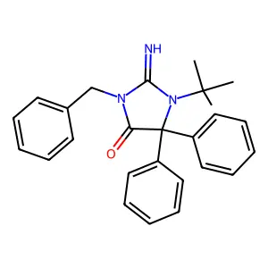 4-Imidazolidinone, 1-(1,1-dimethylethyl)-2-imino-5,5-diphenyl-3-(phenylmethyl)- structure