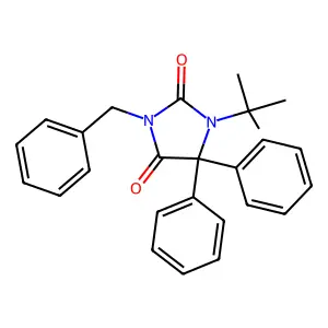 2,4-Imidazolidinedione, 1-(1,1-dimethylethyl)-5,5-diphenyl-3-(phenylmethyl)- structure