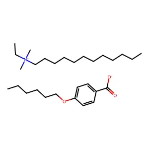 1-Dodecanaminium, N-ethyl-N,N-dimethyl-, 4-(hexyloxy)benzoate (1:1) structure