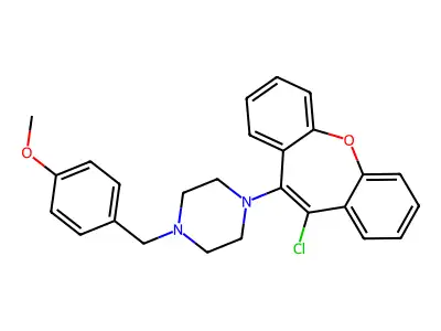 Piperazine, 1-(chlorodibenz(b,f)oxepin-10-yl)-4-((4-methoxyphenyl)methyl)- structure