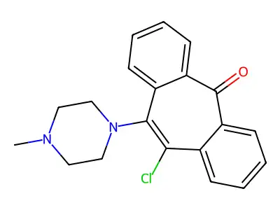5H-Dibenzo(a,d)cyclohepten-5-one, chloro-10-(4-methyl-1-piperazinyl)- structure