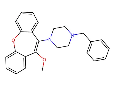 Piperazine, 1-(methoxydibenz(b,f)oxepin-10-yl)-4-(phenylmethyl)- structure