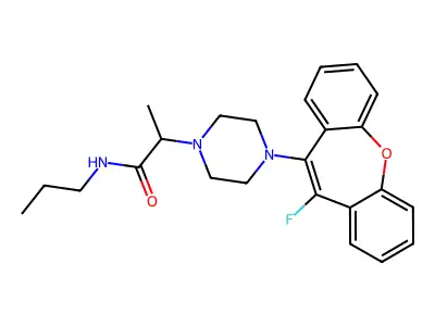 1-Piperazineacetamide, 4-(fluorodibenz(b,f)oxepin-10-yl)-alpha-methyl-N-propyl- structure