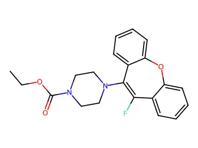 1-Piperazinecarboxylic acid, 4-(fluorodibenz(b,f)oxepin-10-yl)-, ethyl ester structure