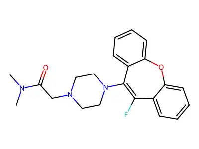 1-Piperazineacetamide, N,N-dimethyl-4-(fluorodibenz(b,f)oxepin-10-yl)- structure