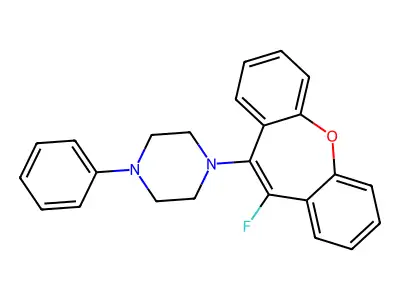Piperazine, 1-(fluorodibenz(b,f)oxepin-10-yl)-4-phenyl- structure