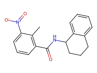 2-methyl-3-nitro-N-(1,2,3,4-tetrahydronaphthalen-1-yl)benzamide structure
