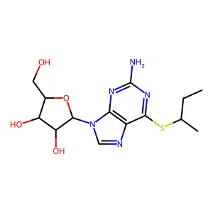 9H-Purine, 2-amino-6-(sec-butylthio)-9-beta-D-ribofuranosyl- structure