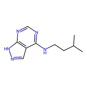 N-(3-methylbutyl)-1H-pyrazolo[3,4-d]pyrimidin-4-amine structure