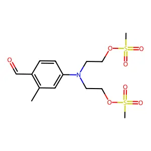 4-(Bis(2-((methylsulfonyl)oxy)ethyl)amino)-2-methylbenzaldehyde structure