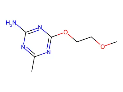 1,3,5-Triazin-2-amine, 4-(2-methoxyethoxy)-6-methyl- structure
