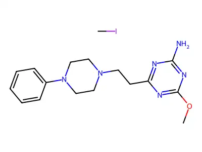 1,3,5-Triazin-2-amine, 4-methoxy-6-(2-(4-phenyl-1-piperazinyl)ethyl)-, compd. with iodomethane (1:1) structure