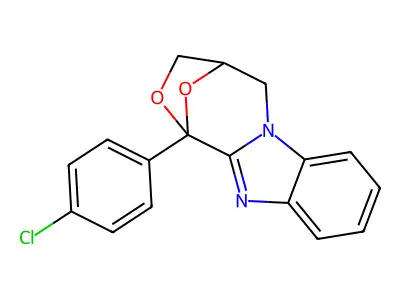 4,5-Dihydro-1-(4-chlorophenyl)-1,4-epoxy-1H,3H-(1,4)oxazepino(4,3-a)benzimidazole structure
