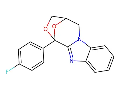4,5-Dihydro-1-(4-fluorophenyl)-1,4-epoxy-1H,3H-(1,4)oxazepino(4,3-a)benzimidazole structure