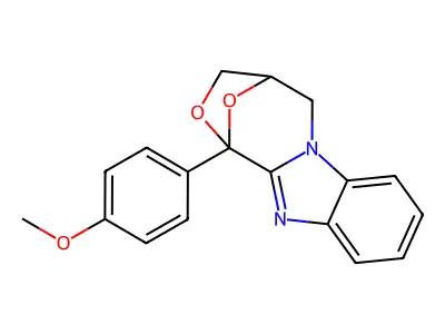 4,5-Dihydro-1-(4-methoxyphenyl)-1,4-epoxy-1H,3H-(1,4)oxazepino(4,3-a)benzimidazole structure