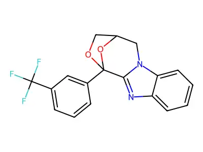 1,4-Epoxy-1H,3H-(1,4)-oxazepino(4,3-a)benzimidazole, 4,5-dihydro-1-(3-(trifluoromethyl)phenyl)- structure