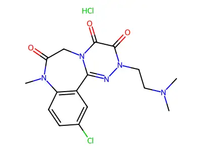 11-chloro-2-(2-dimethylaminoethyl)-8-methyl-6H-[1,2,4]triazino[4,3-d][1,4]benzodiazepine-3,4,7-trione structure