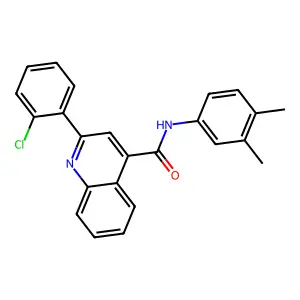 2-(2-chlorophenyl)-N-(3,4-dimethylphenyl)quinoline-4-carboxamide structure