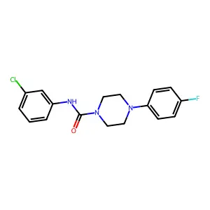 N-(3-chlorophenyl)-4-(4-fluorophenyl)piperazine-1-carboxamide structure