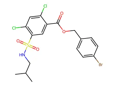 (4-Bromophenyl)methyl 2,4-dichloro-5-(2-methylpropylsulfamoyl)benzoate structure