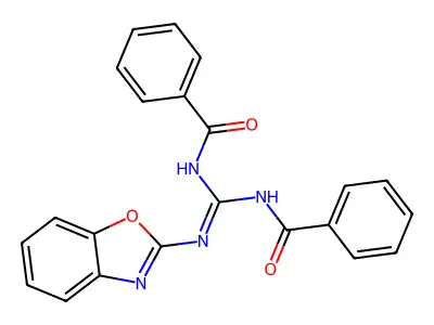 N-Benzooxazol-2-yl-N',N''-dibenzoyl-guanidine structure