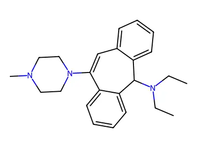 5H-Dibenzo(a,d)cyclohepten-5-amine, N,N-diethyl-10-(4-methyl-1-piperazinyl)- structure