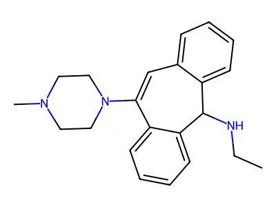 5H-Dibenzo(a,d)cyclohepten-5-amine, N-ethyl-10-(4-methyl-1-piperazinyl)- structure