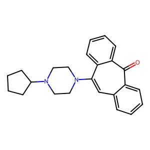 5H-Dibenzo(a,d)cyclohepten-5-one, 10-(4-cyclopentyl)-1-piperazinyl- structure