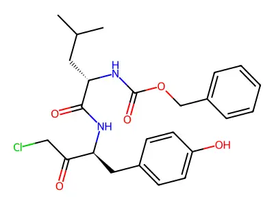 Carbobenzyloxyleucyl-tyrosine chloromethyl ketone structure