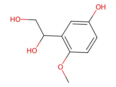 1,2-Ethanediol, 1-(5-hydroxy-2-methoxyphenyl)- structure