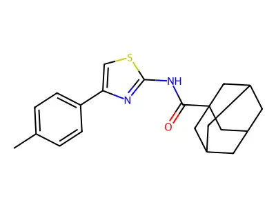 N-[4-(4-methylphenyl)-1,3-thiazol-2-yl]adamantane-1-carboxamide structure