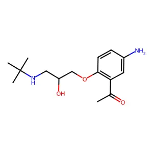 1-(5-Amino-2-(3-((1,1-dimethylethyl)amino)-2-hydroxypropoxy)phenyl)ethanone structure