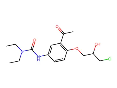 1-(3-Acetyl-4-(3-(tert-butylamino)-2-hydroxypropoxy)phenyl)urea structure