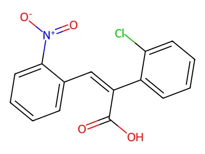 2-(2-Chlorophenyl)-3-(2-nitrophenyl)prop-2-enoic acid structure