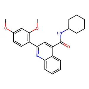 N-cyclohexyl-2-(2,4-dimethoxyphenyl)quinoline-4-carboxamide structure