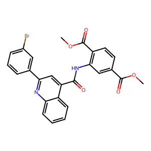 dimethyl 2-({[2-(3-bromophenyl)-4-quinolinyl]carbonyl}amino)terephthalate structure