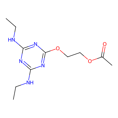 2-{[4,6-Bis(ethylamino)-1,3,5-triazin-2-yl]oxy}ethyl acetate structure