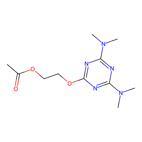 2-((4,6-Bis(dimethylamino)-1,3,5-triazin-2-yl)oxy)ethyl acetate structure