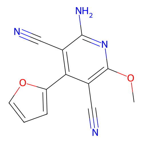 2-Amino-4-(furan-2-yl)-6-methoxypyridine-3,5-dicarbonitrile structure