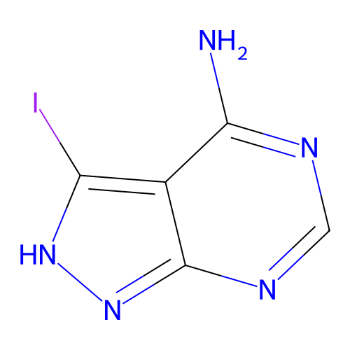 3-iodo-1H-pyrazolo(3,4-d)pyrimidin-4-amine structure