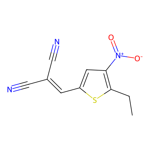 2-({5-Ethyl-4-nitro-2-thienyl}methylene)malononitrile structure