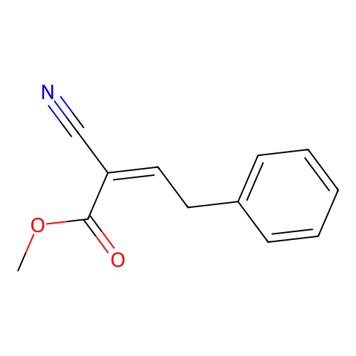 Methyl 2-cyano-4-phenylbut-2-enoate structure