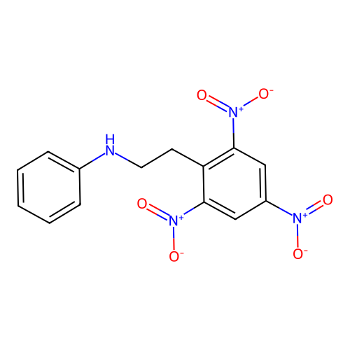 N-[2-(2,4,6-trinitrophenyl)ethyl]aniline structure