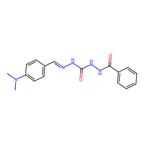 1-benzamido-3-[(E)-[4-(dimethylamino)phenyl]methylideneamino]urea structure