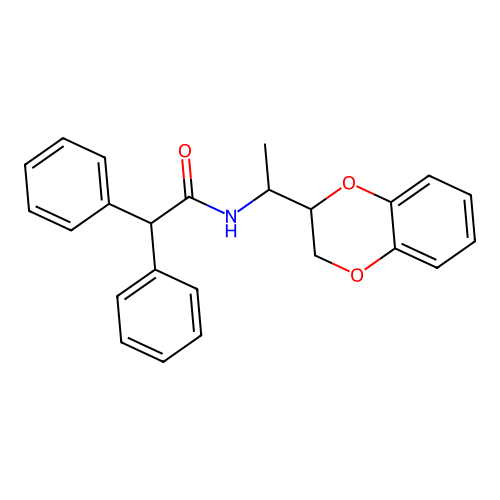 N-[1-(2,3-dihydro-1,4-benzodioxin-2-yl)ethyl]-2,2-diphenylacetamide structure