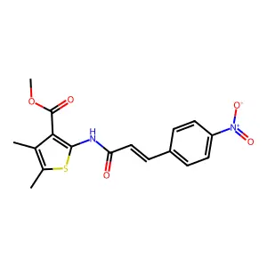 Methyl 4,5-dimethyl-2-{[3-(4-nitrophenyl)acryloyl]amino}-3-thiophenecarboxylate structure