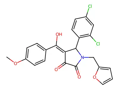 5-(2,4-dichlorophenyl)-1-(furan-2-ylmethyl)-4-[hydroxy-(4-methoxyphenyl)methylidene]pyrrolidine-2,3-dione structure